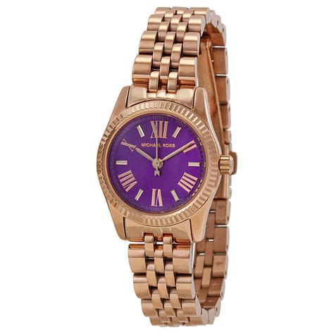 michael kors lexington petite rose gold-tone watch|Michael Kors Petite Lexington Purple Dial Rose Gold.